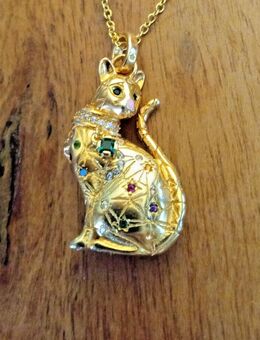 Gliederkette Katze beides aus 925 Silber Anhänger 3 cm groß - Thaleischweiler-Fröschen