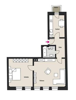 Wohnen im Kultveedel – Lichtdurchflutete 2-Zimmer-Wohnung mit Balkon! WE 5 - Köln