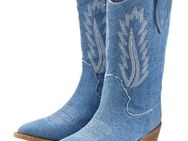 LASCANA Cowboy Boots Cowboy Stiefelette, Western Stiefelette, Ankleboots im Denim-Look