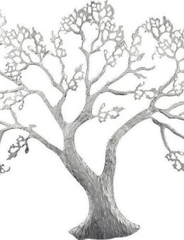 GILDE Wanddekoobjekt Wandrelief Baum, silber (1 St), Wanddeko, aus Metall, dekorativ im Esszimmer & Wohnzimmer