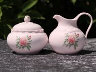 Porzellan Milchkännchen und Zuckerdose Hutschenreuther / Porcelaine Rose / rosa - Zeuthen
