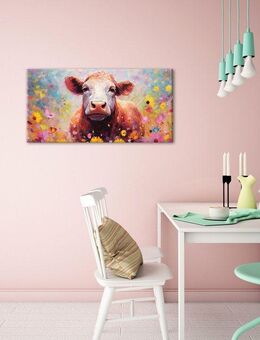 Bönninghoff Leinwandbild, Blumen, Blumenbilder, Kuh, Kuhbilder, Kühe, Tiere (1 St)
