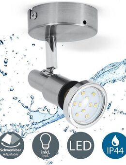 B.K.Licht LED Deckenspot Aurel, Leuchtmittel wechselbar, Warmweiß, Wandleuchte, Deckenleuchte, schwenkbar, 5W 400lm 3.000K, GU10, IP44