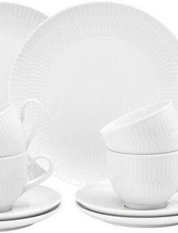 Seltmann Weiden Kaffeeservice Geschirr-Set, 18 Teile, Amina (18-tlg), 6 Personen, Porzellan, Tassen, Untertassen, Teller, Made in Germany, 18 Teile, für 6 Personen