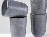 Gipfelstück Becher Moos'n'Stein, Steinzeug, Scandi-Style, Reaktivglasur, jedes Stück ein Unikat, 4-teilig