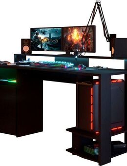 Parisot Kinderschreibtisch Gaming, Gamingtisch, Jugendschreibtisch, Schreibtisch, inkl. LED Beleuchtung