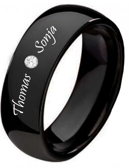 Damenring Wolframring DW109 außen Lasergravur - Aholming