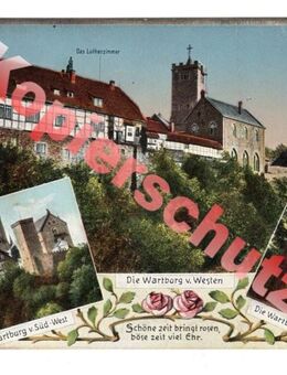 Alte Ansichtskarte „Die Wartburg v. Westen“, gel. 1913 - Landsberg