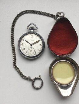 Kienzle Original Vintage Taschenuhr 1940er Jahre Defekt mit Etui und Kette Bastler Sammler - Fulda