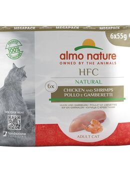 Sparpaket Almo Nature HFC Natural Pouch 24 x 55 g - Huhn & Garnelen