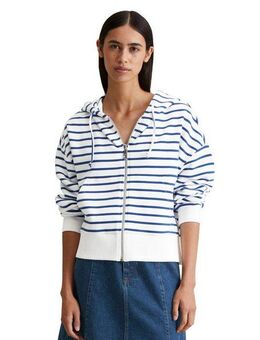 Marc O'Polo DENIM Kapuzensweatjacke geringelt, relaxed fit, breite Bündchen