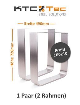 Tischgestell Edelstahl TGF 100x10 500 Untergestell 2 Stk - Hiddenhausen