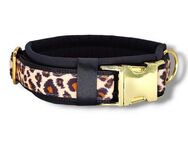 D by E Couture Hunde-Halsband "Golden Leo Love II", gepolstert, verstellbar, 30mm breit, Handmade