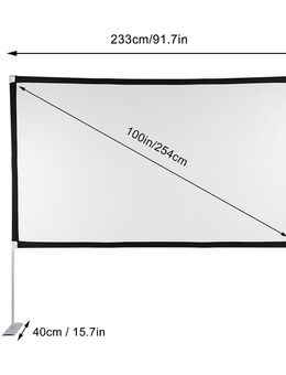254.0 cm / 3.05 Meter Tragbare Projektionswand für Beamer, Filme, TV etc. - Mainz