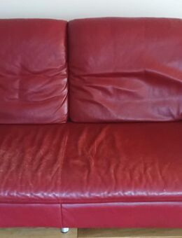 Ledergarnitur 2 Sitzer mit klappbarer Fußbank i - Isselburg