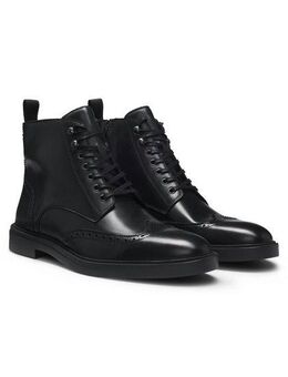 BOSS Calev_Halb_ltbrfb Schnürstiefelette Schnürboots, Business-Stiefelette mit Reißverschluss