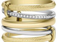 Fossil Fingerring JEWELRY ALL STACKED UP TWO-TONE PRESTACK RING, JF04592998, mit Glasstein
