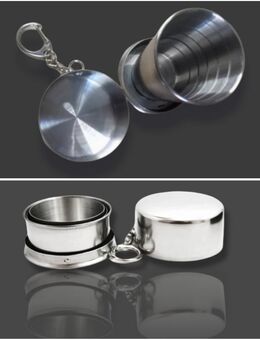 Mini Trinkbecher Klappbar Edelstahl Faltbecher Tasse Becher Zelten Camping 75ml 9,90€* - Villingen-Schwenningen