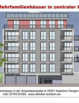 Neubau Waldshut - 3,0 Zimmerwohnung Obergeschoss 2 mit Lift - Waldshut-Tiengen