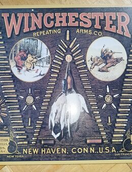 Schau-Tafeln von Winchester New York und San Francisco, Remington Sporting Cartridges und Peter’s Shot Shells - Mühltal