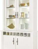 Home affaire Vitrine RAVENNA im romantischen Landhausstil, Griffe aus Metall, Höhe 207 cm in 00000
