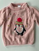 Baby Babygirl Kinder Pullover Pulli sehr weich Pinguin 3D Weihnachten Nikolaus Knöpfbarer Verschluss Stickerei Gr. 62 in 72459