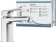 Schütte Waschtischarmatur RAVEN Wasserhahn mit Ablaufgarnitur, Mischbatterie mit Pop Up Abflussstopfen