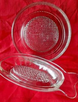 Vintage Obst/ Knoblauchreiben aus Glas 2 Stück- auch Einzelverkauf - Niederfischbach