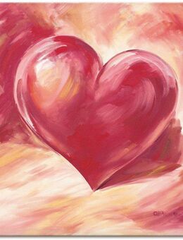 Artland Wandbild Rosa/rotes Herz, Herzen (1 St), als Alubild, Outdoorbild, Leinwandbild, Poster, Wandaufkleber