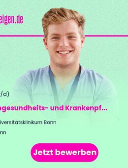 Fachgesundheits- und Krankenpfleger*in als stellvertretende Fachbereichsleitung (m/w/d) - Klinik und Poliklinik für Augenheilkunde - Bonn