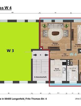 !!! 3 Zimmer Küche Bad Eigentumswohnung im 1.OG in Lengenfeld, 64,4m² + Keller und Dachboden + Garage !!! - Lengenfeld