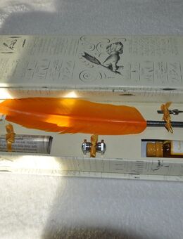 Kalligraphie Set 0201 gelb mit Gänseschreibfeder und 10 ml Tinte  in einer Geschenkbox - Aschaffenburg