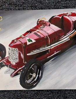 Alfa Romeo P2 Rennwagen Gemälde Bild Zeichnung Einzelstück Sammlerstück - Salzkotten