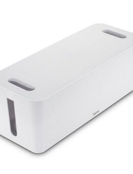 Hama Kabelbox Kabelbox groß mit integrierter Kabelführung, für 6er Steckdosenleiste, (1-tlg), schlichtes Design, universelle Anwendung Schreibtisch, Farbe Weiß