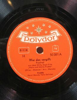 Schellack Schallplatte: Freddy Quinn - Wer das vergißt / Heimatlos - Abplatzer am Rand - Biebesheim (Rhein)