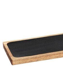 WENKO Servierbrett Modell Ava mit Fleischgabel & Messer, Edelstahl, Massivholz, Schiefer, (Set, 3-St), Tranchierset, Schneidebrett aus FSC® zertifiziertem Akazienholz