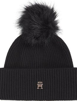 Tommy Hilfiger Beanie ELEVATED CHIC BEANIE W/POMPOM Logoemblem, Pompon