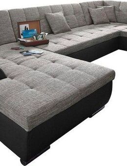 DOMO collection Wohnlandschaft Treviso incl. Zierkissen, moderne Steppung, XXL: B/T/H: 364/201/83 cm, wahlweise mit Bettfunktion, in vielen Bezugsarten auch in Cord U-Form