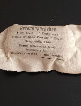 historisches Verbandpäckchen von Bruno Bittermann K.G. 1. Hilfe 1966 - Nürnberg