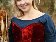 Fantasy Vollbrust Corsage aus Samt rot - Wuppertal