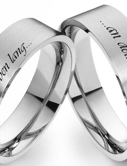 Edelstahlringe E173 mit Zirkonia oder Diamant und Außengravur - Aholming