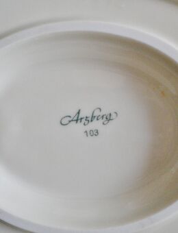 Arzberg-Porzellan-Sauciere mit festem Unterteller,Weiß,Alt,1947-1970 - Linnich