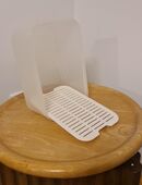 TUPPERWARE Aufbewahrungsbox 1609-6 mit Einlage 1721B-2 Abtropf transparent weiß in 45219