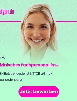 Medizinisches Fachpersonal (m/w/d) im Bereich Blutentnahme (Medizinischer Fachangestellter, Rettungssanitäter, Notfallsanitäter, Gesundheitspfleger/Krankenpfleger, Altenpfleger, Arzthelfer (m/w/d)) - Neubrandenburg