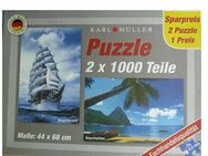2 PUZZLE a 1000 Teile „Großsegler + Seychellen“ Nr.9336 - Bretten