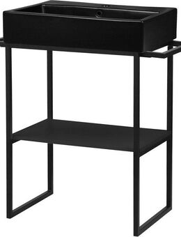 welltime Waschtisch Stockholm, Badmöbel Metalloptik inkl. Becken, Breite 60 cm Waschplatz