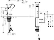 hansgrohe Waschtischarmatur Metris 23cm, mit Zugstangen-Ablaufgarnitur, chrom