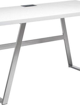 MCA furniture Schreibtisch Andria, Weiß matt lackiert mit Kabeldurchlass, Breite 140 cm