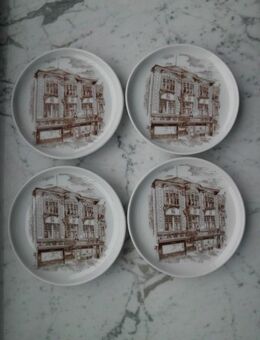4 Kaiser Porzellan Teller 10 cm Untersetzer Flensburg Aug. W. Clausen Holm Vintage zus. 4,- - Flensburg