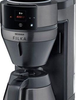 Severin Kaffeemaschine mit Mahlwerk KA 4855 FILKA (2. Generation), Filterkaffee-Vollautomat, 1,1l Kaffeekanne, Papierfilter, Permanentfilter 1x4, mit Thermokanne